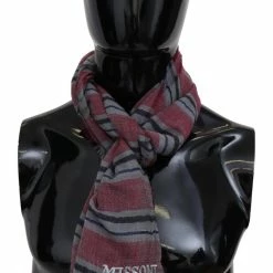 New ⭐ Missoni Striped Wool Blend Unisex Neck Wrap Men's Scarf 🥰