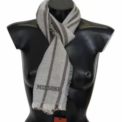 Budget 🤩 Missoni Striped Wool Unisex Neck Wrap Men's Scarf 🌟