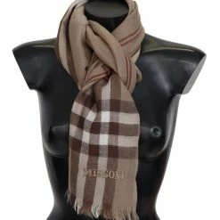 Budget 🔔 Missoni Plaid Wool Knit Neck Wrap Fringe Men's Scarf 🛒