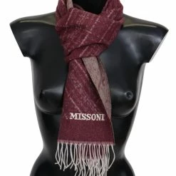 Discount 🛒 Missoni 100% Cashmere Unisex Neck Wrap Fringes Men's Scarf 🧨